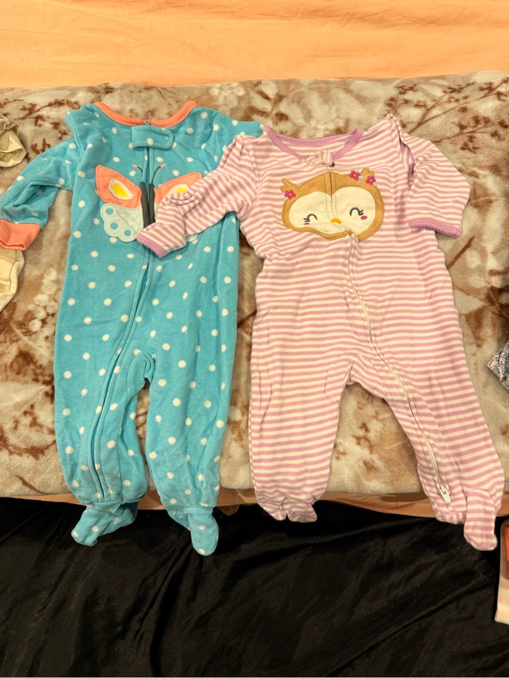 Blue Polka Dot Baby One-Piece with Butterfly Accent - Unbranded